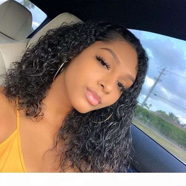 

полный шнурок боб парики бразильского curly коротких полный парик шнурок с волосами младенец бесклеевого фронтом шнурка для женщин, Black;brown