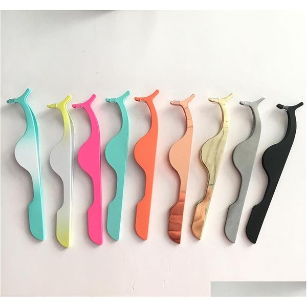 

eyelash tweezers for make up stainless steel tweezers gradient color lash applicator for wholesa qylgco sweet07