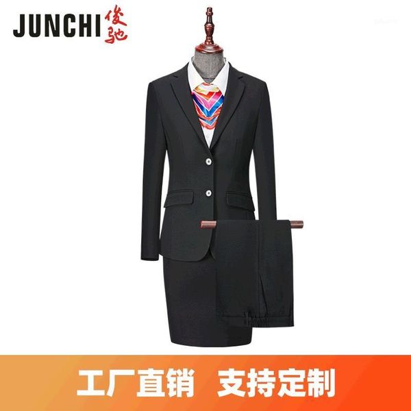 

high end fashion women's professional leisure suit bank l business office slim v-neck women's suit1, White;black