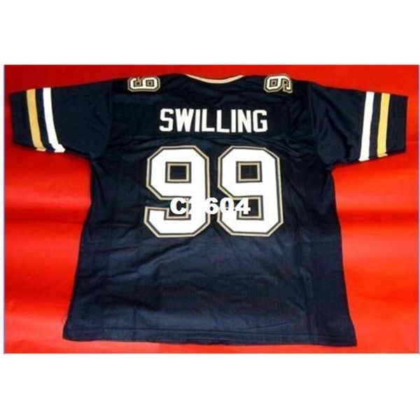 

2604 georgia tech yellow jackets #99 pat swilling custom college jersey size s-4xl or custom any name or number jersey, Black
