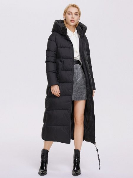 

miegofce zipper front hooded winter coat e6h9#, Black