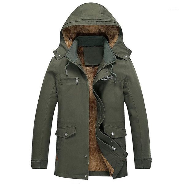 

winter jacket men plus velvet windbreaker waterproof thicken jackets mens hooded thermal fleece coat large size 5xl1, Black