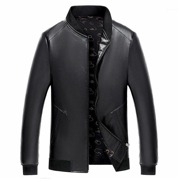 

mens clothes 2020 faux leather jackets casual coats windbreaker spring autumn outerwear overcoat big sizes m-4xl father 1, Black
