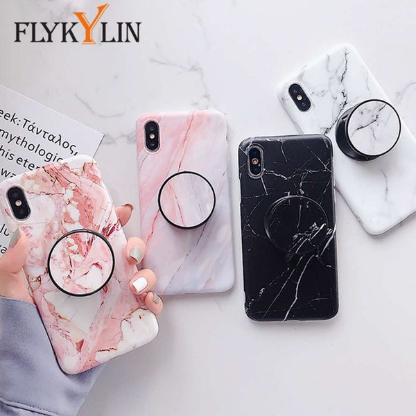 

flykylin marble case for samsung galaxy a41 a70 a50 a40 a51 a71 back cover flower leaf shell soft imd silicon phone holder stand