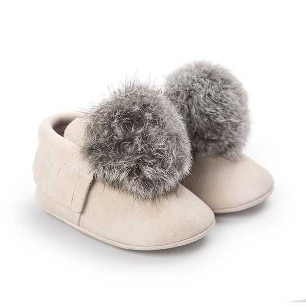 

winter cute lovely infant baby girls keep warm toddler pre-walkers princess style hair ball crib first walkers shoes