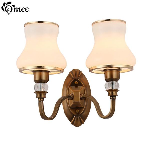 

modern retro stair wall lamps bedroom vintage bedroom lights e27 led bulb wall lighting decor corridor bronze glass lampshade