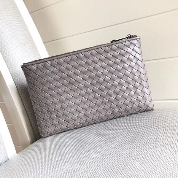 

100% sheep leather men's wallet and handbag handmade fabric soft leather clutch large capacity men's shoulder ladies hand bags c01