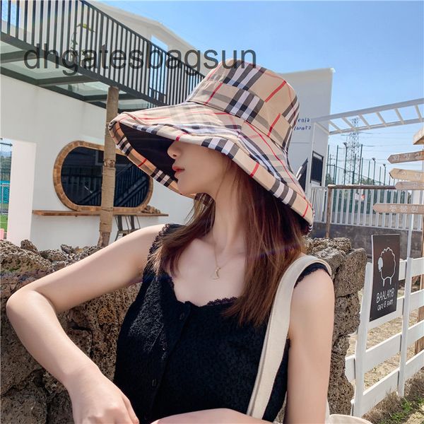 

brand cap carves 2022 new spring summer hat children's stripe korean big brim fisherman's sunshade sun sunscreen basin 6h5j, Blue;gray