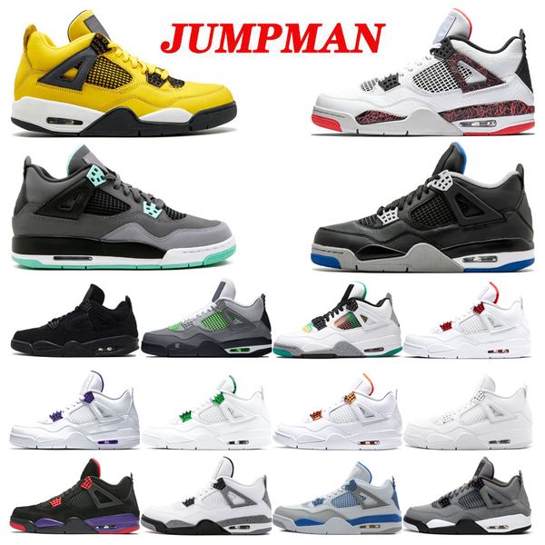 

fashion men womens 4 4s basketball shoes flight nostalgia green glow alternate motorsport red metallic mens sport shoes sneakers size36-47