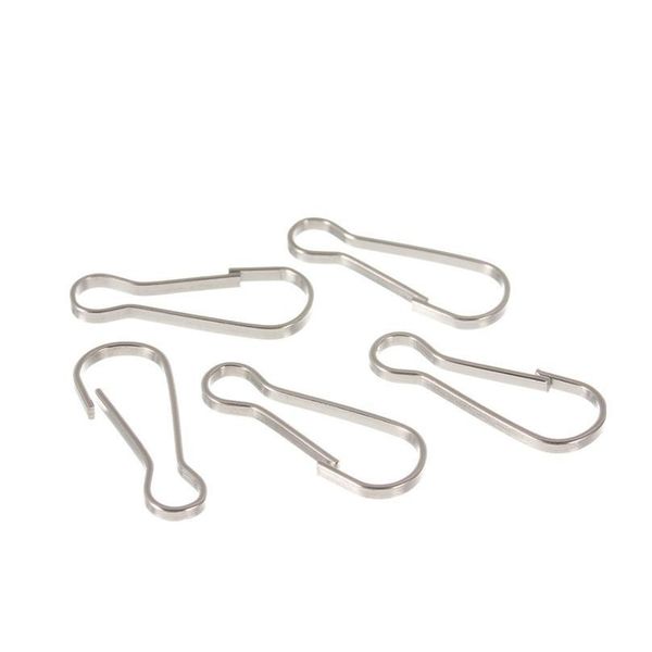 

louleur 50pcs/lot 28*10mm stainless steel key hoop clasps carabiner key clip key ring chain findings for diy jewelr qylxbp