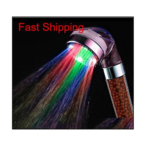 

led healthy hand shower bathroom water saving shower heads medical stone high preasure body i2nws
