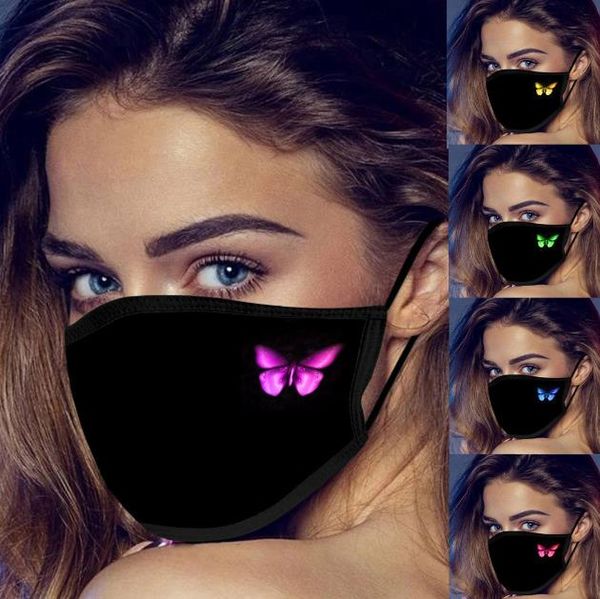 

500 pcs new ladies colorful butterfly breathable cotton designer mask dust mask pure black blank designer masks
