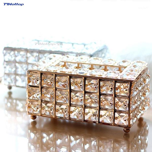 

european luxury shining explosion crystal tissue box napkin dispenser&makeup brush box holder ins room storage1