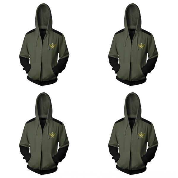 

lzo7c new zelda clothing legend printing digital 3d cosplay zipper hooded sweater sweater animation clothing ac8aa, Black
