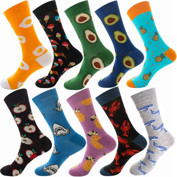 

new spring winter happy fruit women hip hop skateboard socks streetwear street dance rock punk party halloween couple chaussette, Black