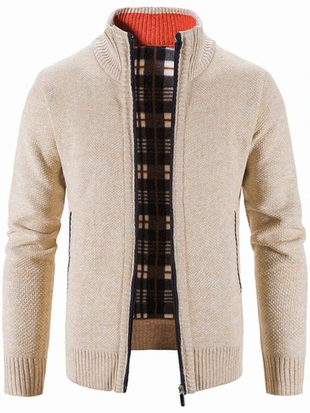 

men contrast binding zip up cardigan y9nx#, White;black
