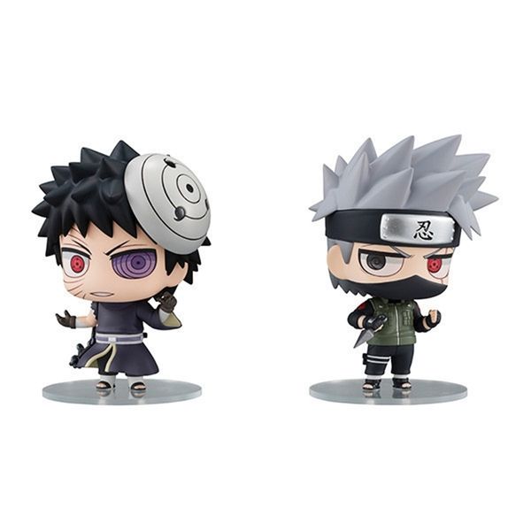 

8cm 2pcs/lot naruto uchiha obito hatake kakashi action figure toys doll christmas gift with box y200421