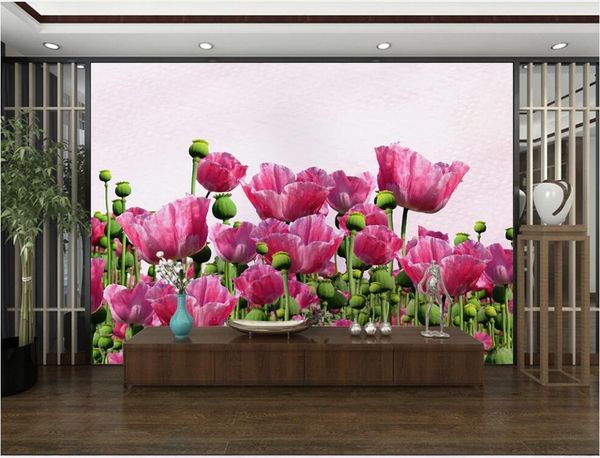 

3d wallpaper custom p mural hand painted watercolor pink lotus flower lotus leaf home decor living room wallpaper for walls 3 d