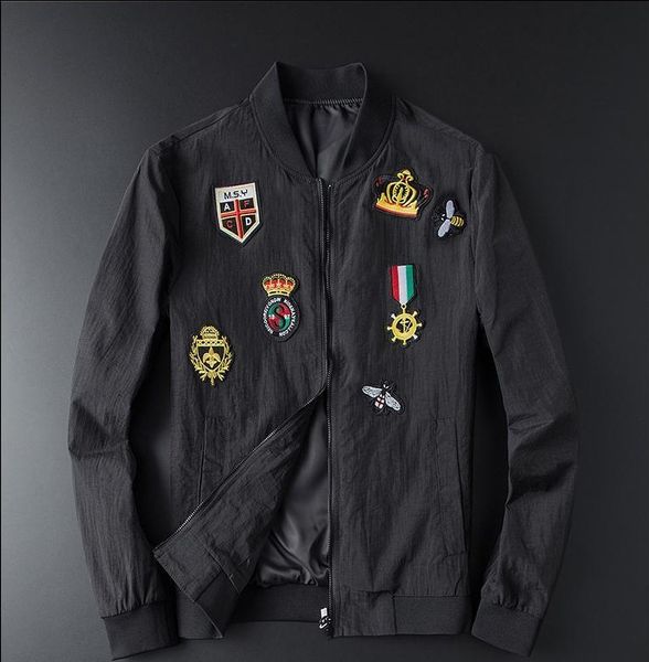 

new men luxury 2021 rib embroidered bee crown high medal jackets abstract digital jacket # m22 1 sd7h, Black;brown