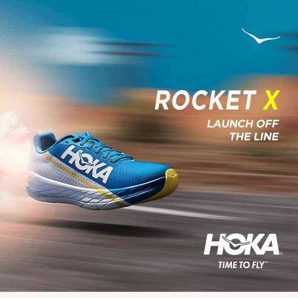 

hoka one one rocket x carbon plate running shoes breathable unisex