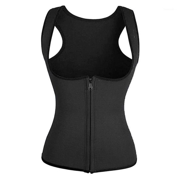 

running jerseys u-type anti-droop vest corset fitness body shaper women waist trainer workout slimming zip sports vest1, Black;blue