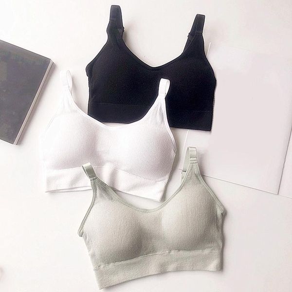 

women yoga sports bra breathable gym anti-sweat shockproof padded fitness brassie underwear push up wire strap bras, White;black