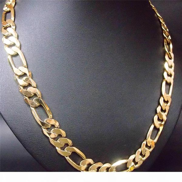 

new heavy 94g 12mm 24k yellow gold filled men's necklace curb chain jewelry, Silver