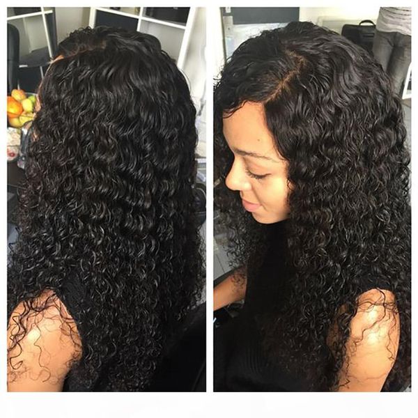 

человеческие волосы парик боб с ребенком волос glueless девственницы бразильский короткие вьющиеся фронта шнурка человек волос боб парики дл, Black;brown