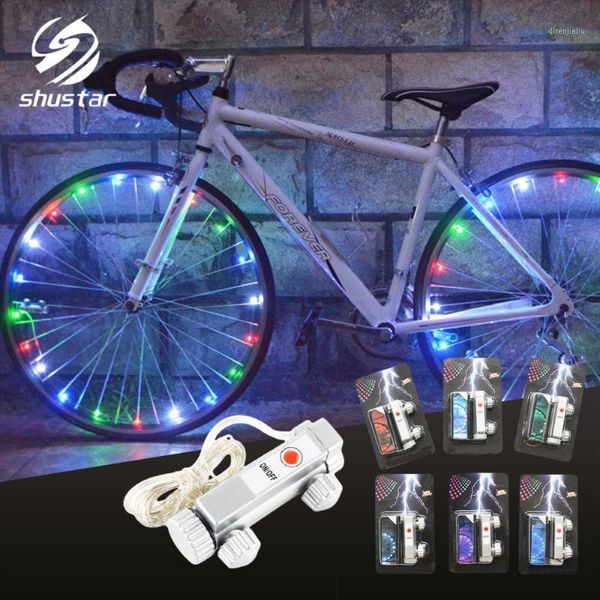 

waterproof led bicycle wheel light safety warning lamp 6 color string lights spokes lamp decorative light bicycle accessories1