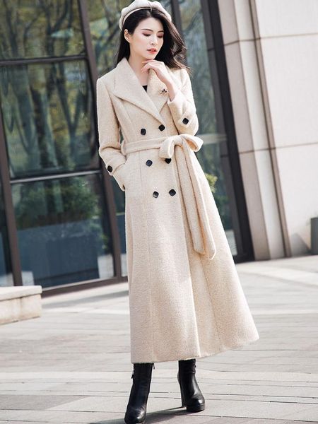 

women's fur & faux women 2021 winter imitation velvet coat long jacket female double-breasted loose thick warm teddy overcoat b17, Black