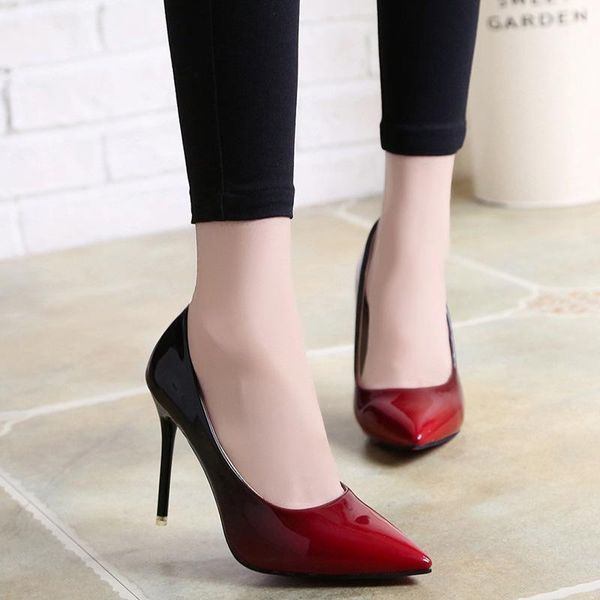 

sandals pump for women plus size 35-42 summer fashion claret super high heel stiletto women's pumps comfortable1, Black