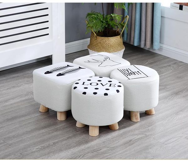 

cloth stool fashion home living room stool sofa solid wood small bench bench small block
