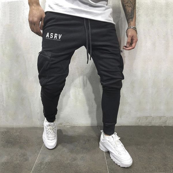 

autumn winter men's cargo multi-pocketcargo pants men joggers casual trousers cotton bodybuilding sweatpants new streetwar 201125, Black
