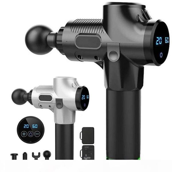 

muscle massage gun sport therapy massager body relaxation pain relief slimming shaping massager 4 heads with bag