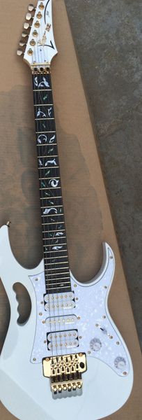 

electric guitar solid body mahogany custom white golden hardware tremolo