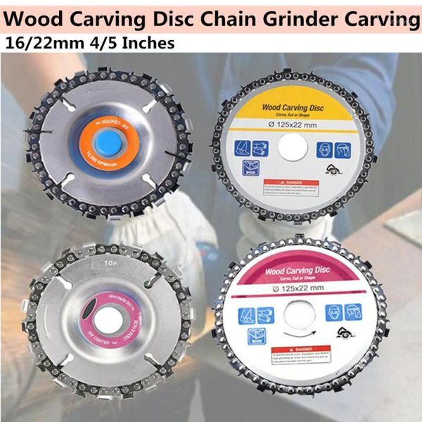 

1pcs 16/22mm 4/5 inches wood carving disc chain grinder carving for use with 4" or 4-1/2",5"angle grinders tool new1