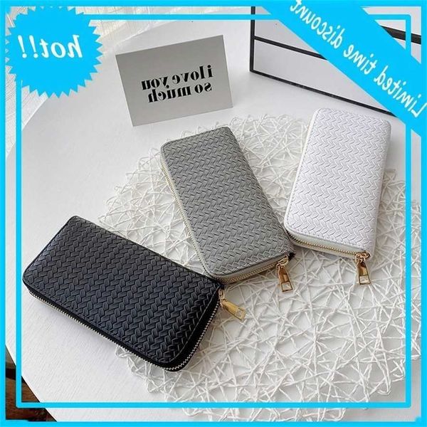 

buy weave pulse handle telephone case long section money pocket pouch handbag women wallet cardholder, Red;black