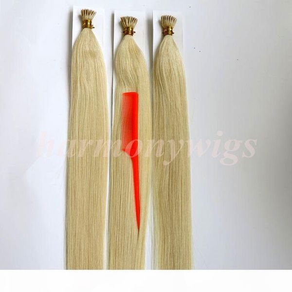 

100g 1set 100strands pre bonded i tip stick hair extensions brazilian human hair 18" 20" 22" 24" #60 indian hair product, Black