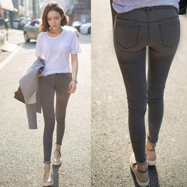 

women's jeans streetwear ripped 2021 summer autumn skinny for women high waist pencil pants casual denim, Blue