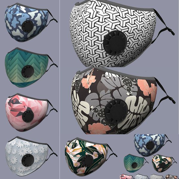 

designer men women fashion black face mask anti smog pm2.5 masks cotton printed three dimensional breathable breathing valve 4 nrsiv