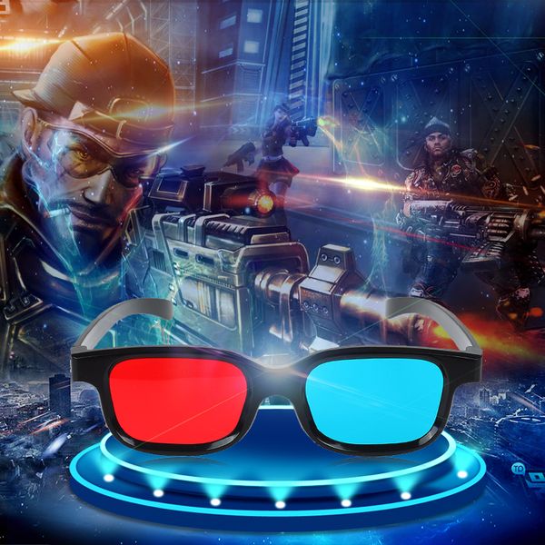 

newdimensional red blue black frame anaglyph tv movie dvd game video 3d glasses for projector