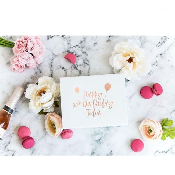 

gift wrap personalised white 30th birthday box with name black custom bridal rose gold happy will you be my bridesmaid1