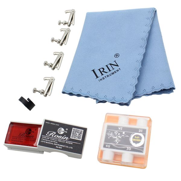 

5-in-1 mute fine tuner pitch pipe rosin cloth parts kit for 3/4 4/4 violin