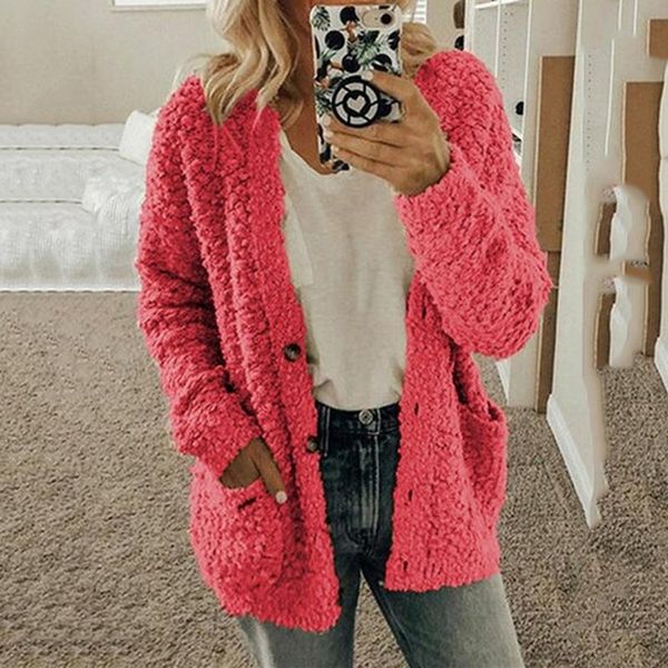 

cardigan women warm autumn winter women sweater loose women's knitted coats casual loose plus size sweaters s-2xl sueter mujer, White