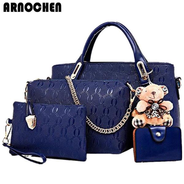 

women bag handle bags 2020 fashion women messenger bags handbag set pu leather composite bag wyq043