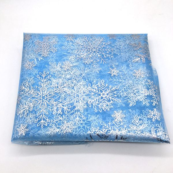 

newdecorate cosplay promotion150cmx50cm tulle 100cm snowflake frozen cloth new year organza printed bronzing fabric