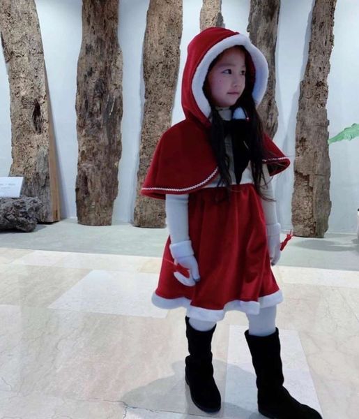 

christmas 2020 plush veet performance children's girl's childhood drs, Red;yellow