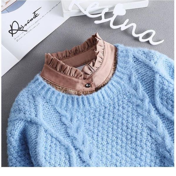

lace fake collar shirt women neck cover false collar blouse detachable shirt collars for women clothes accessories qylysl, Blue;red