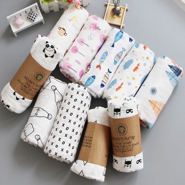 

muslin baby blanket new spring/summer cotton baby swaddling newborn blanket baby stroller blanket bedding covers 120*120 cm y201009