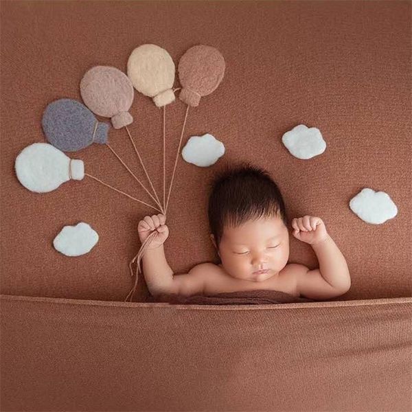 

baby wool felt balloon/cloud decorations newborn pgraphy props infant p shooting accessories lj201215